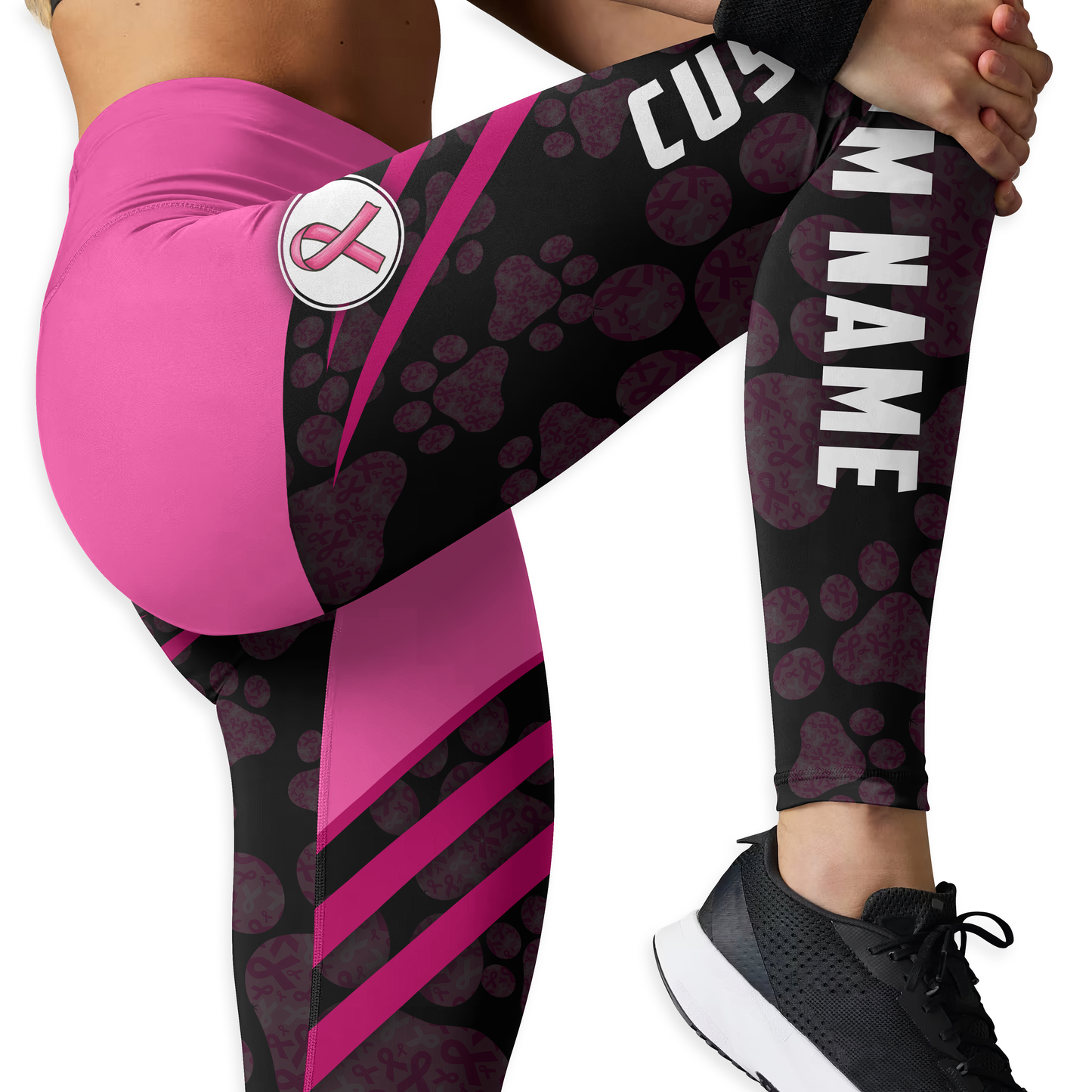 Personalized Real Bulldogs Wear Pink - Combo Legging Tanktop Breast Cancer Awareness