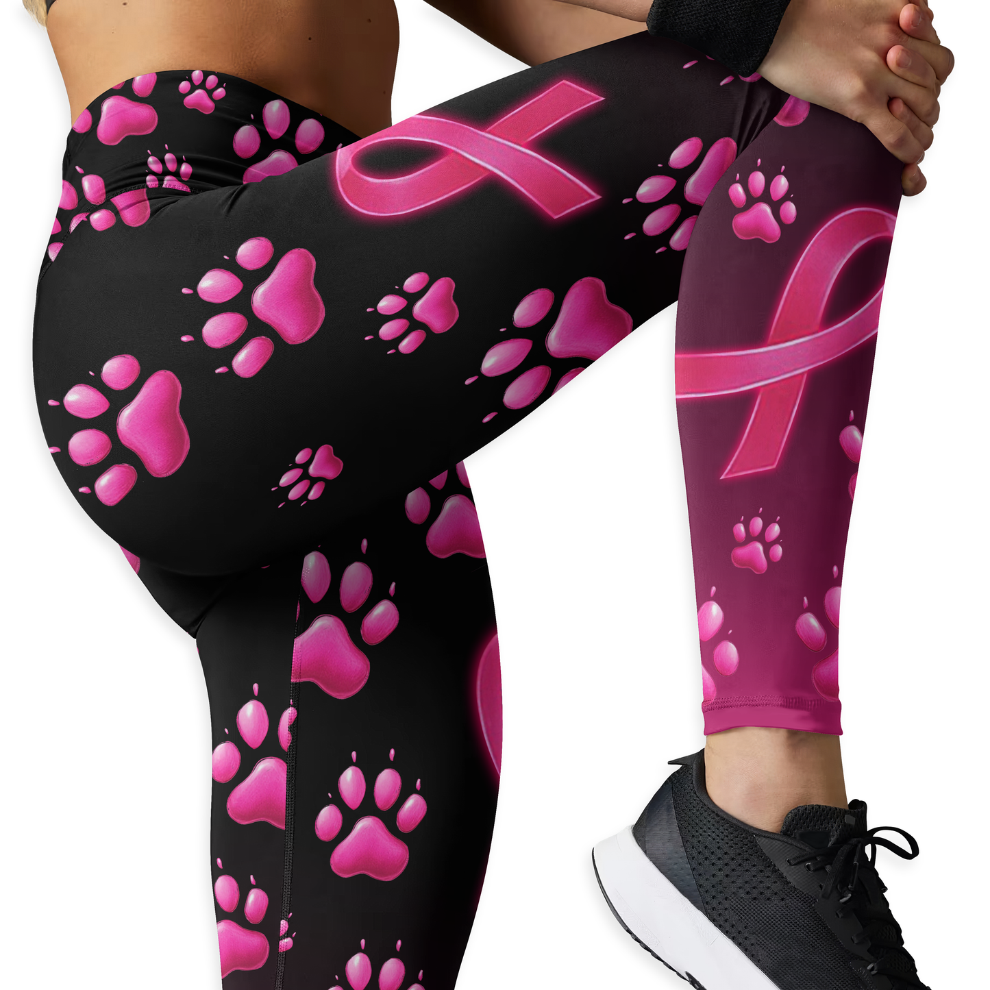Personalized Breast Cancer Angel of Hope Leggings and Hollow Tank Set, Custom Choo