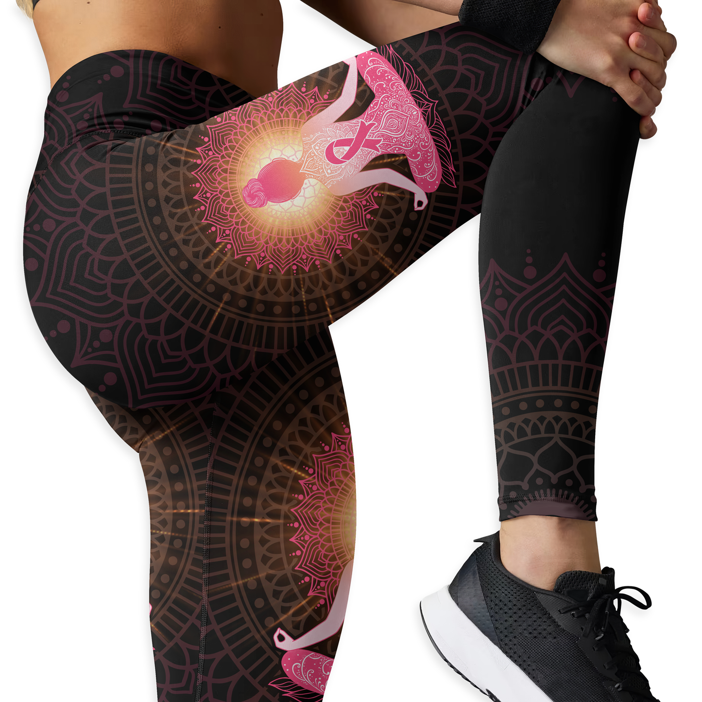 Custom Name Breast Cancer Awareness Outfit – Warrior Sunflower Yoga Girl Tank Top & Leggings Set