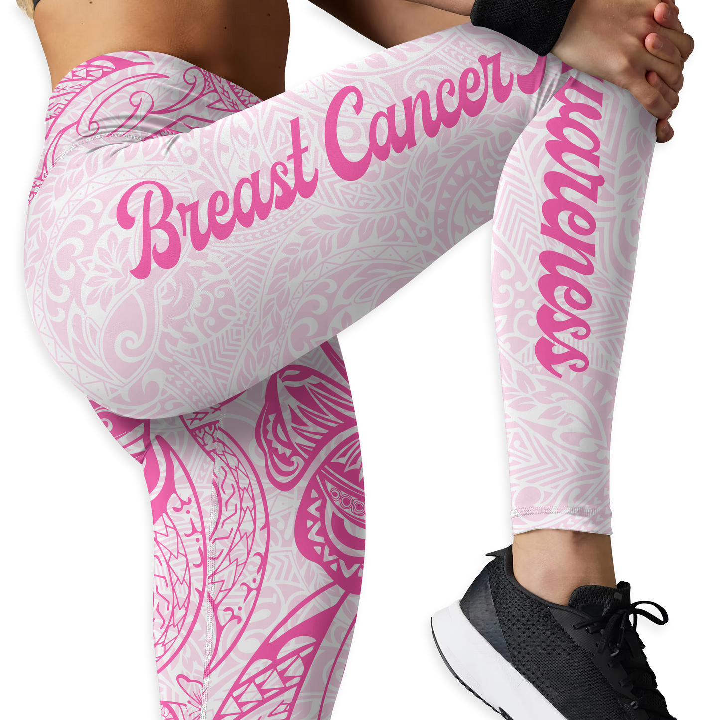 Custom Name Maori Pattern - Combo Legging Breast Cancer Awareness