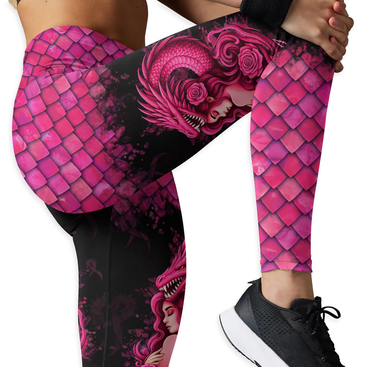 Dragon Spirit Fight Like a Girl - Combo Legging Breast Cancer Awareness