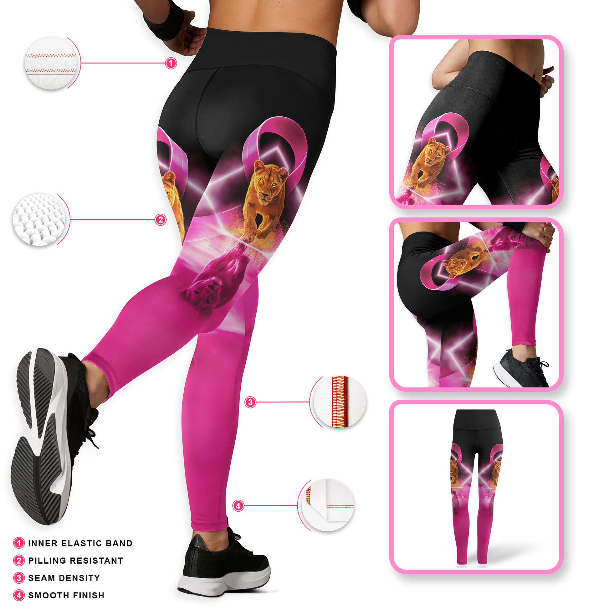 Stronger Than Cancer -  Combo Legging Breast Cancer Awareness, Custom Choo