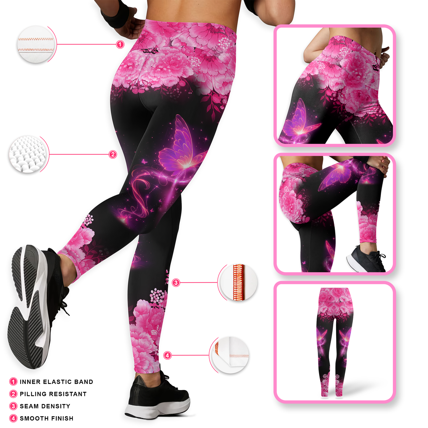 Pink Butterfly Ribbon of Hope - Combo Legging Tanktop Breast Cancer Awareness