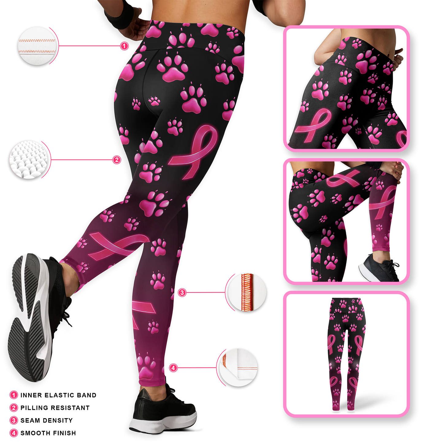 Personalized Breast Cancer Angel of Hope Leggings and Hollow Tank Set, Custom Choo