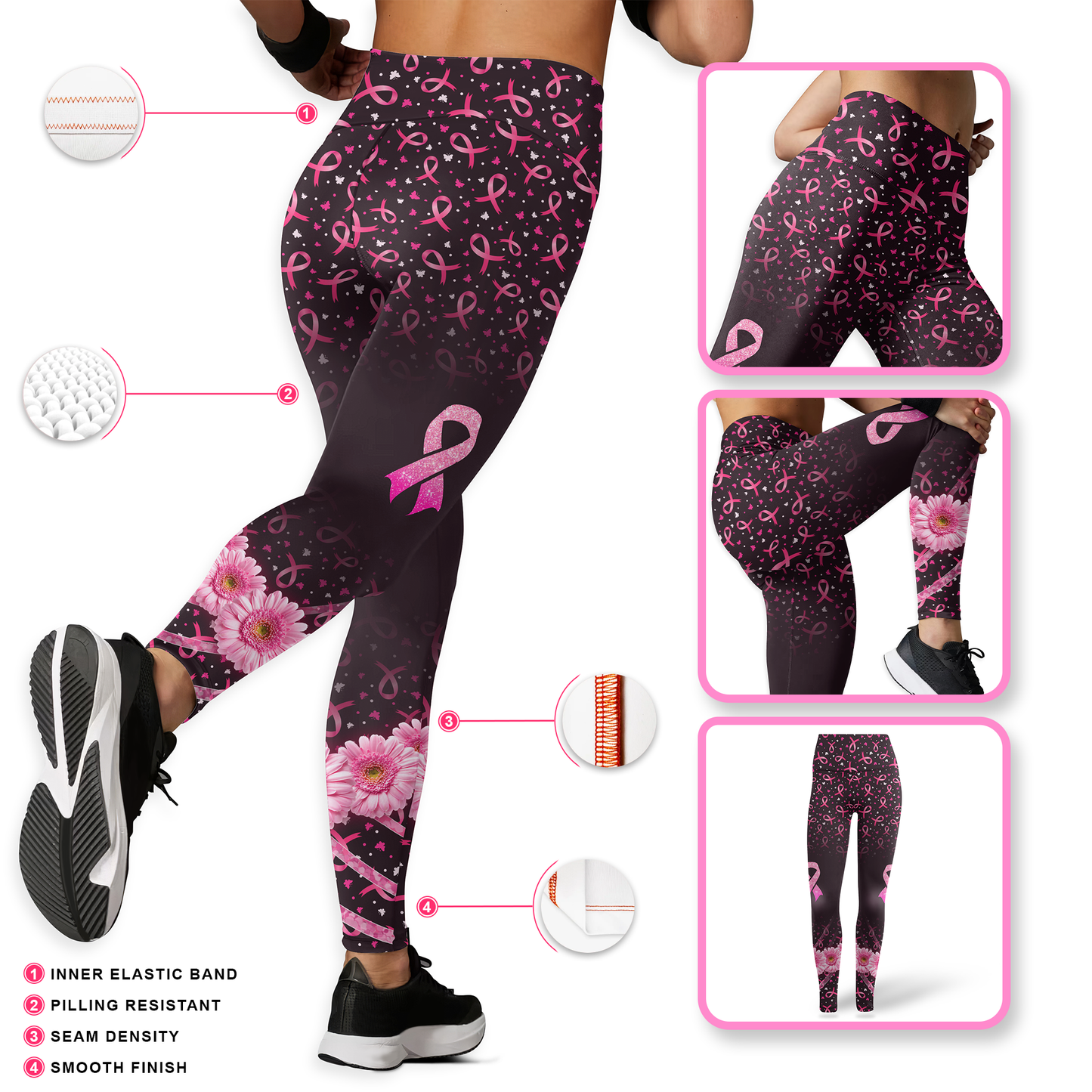 Fight Like A Warrior - Combo Legging Tanktop Breast Cancer Awareness