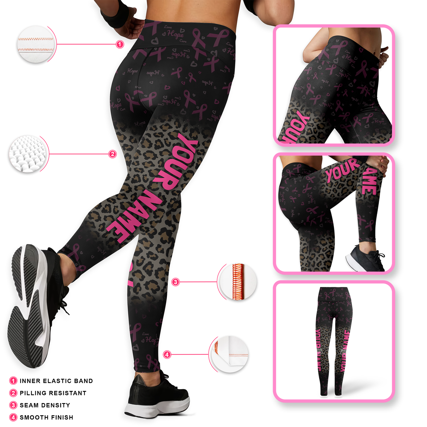 Personalized My God Is Stronger Than Cancer Awareness Combo Legging + Tanktop, Custom Choo