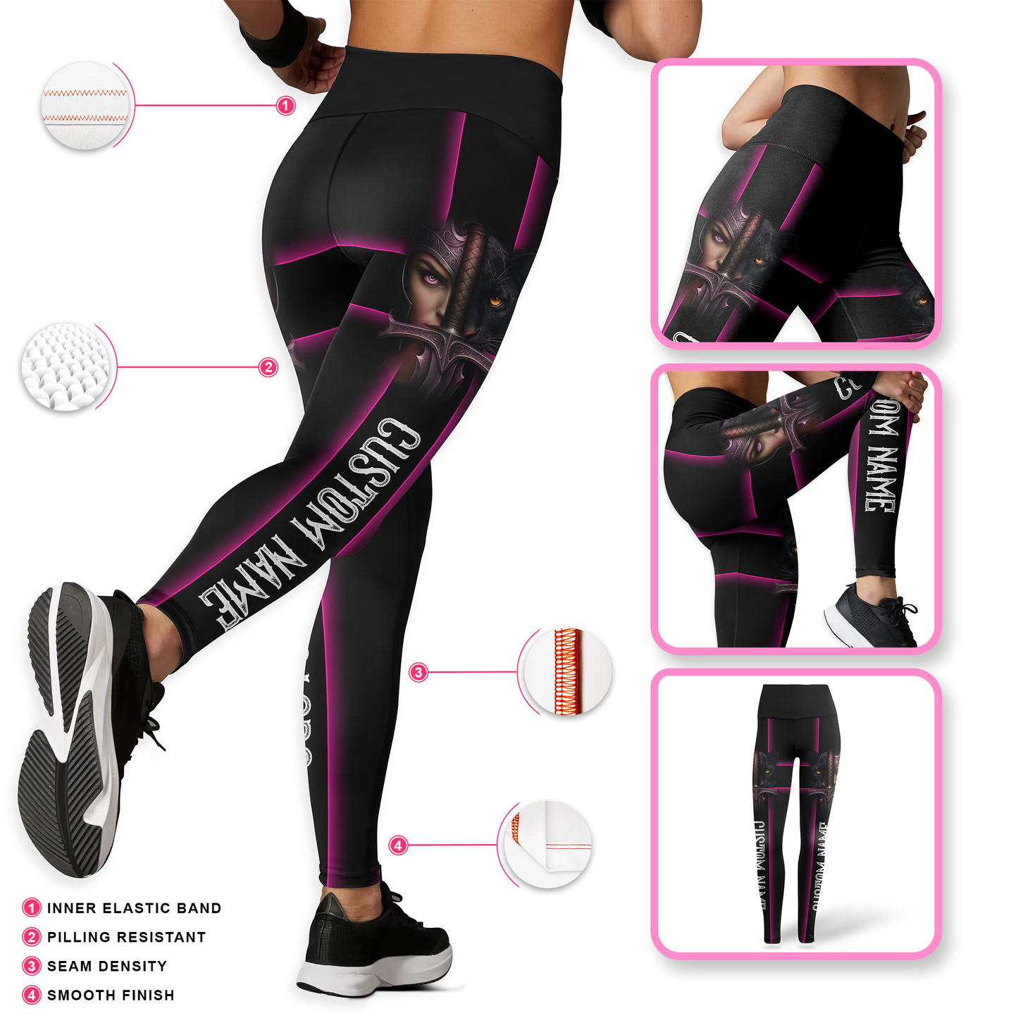 Personalized Breast Cancer "Cancer Beast" Leggings and Hollow Tank Set