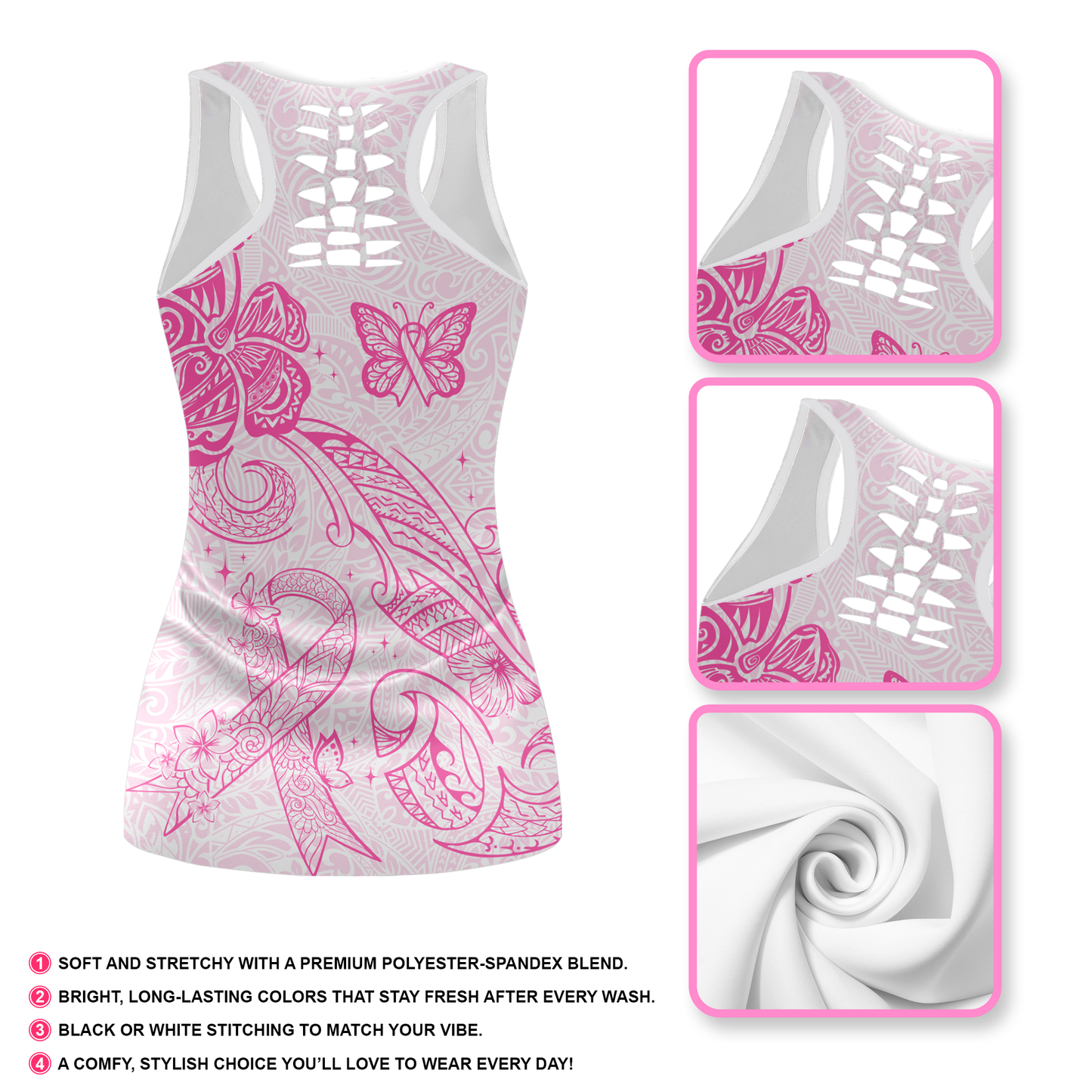 Custom Name Maori Pattern - Combo Legging Breast Cancer Awareness