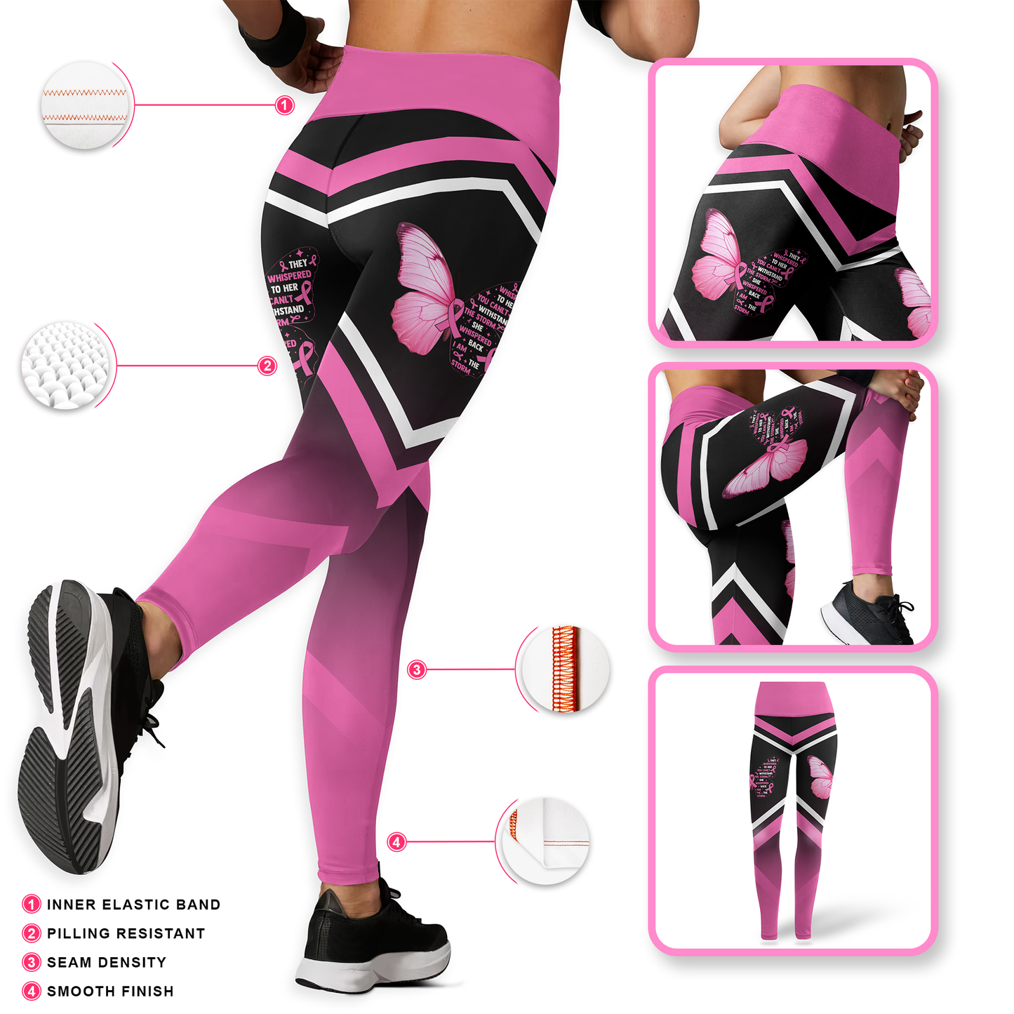 Breast Cancer Warrior - Combo Legging Breast Cancer Awareness