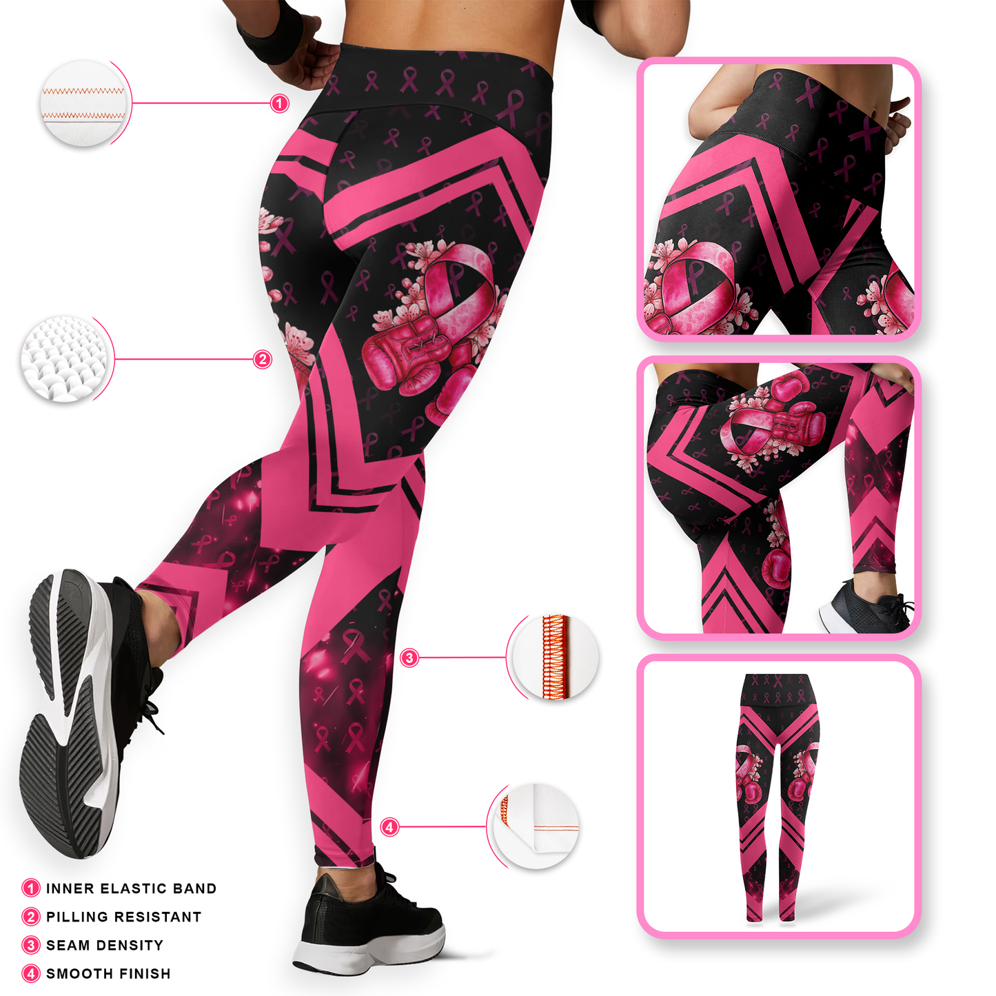 "I Won" Pink Ribbon Fighter Rosie the Riveter Leggings and Tank Outfit