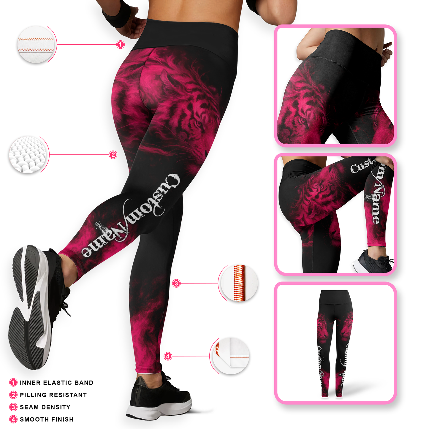 "Fierce Tiger Strength" Outfit - Breast Cancer Awareness, Custom Choo