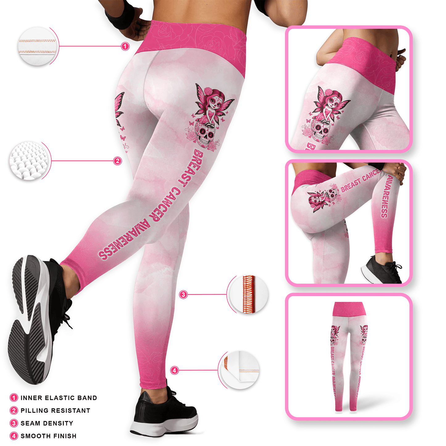 Fight Like A Warrior - Combo Legging Breast Cancer Awareness