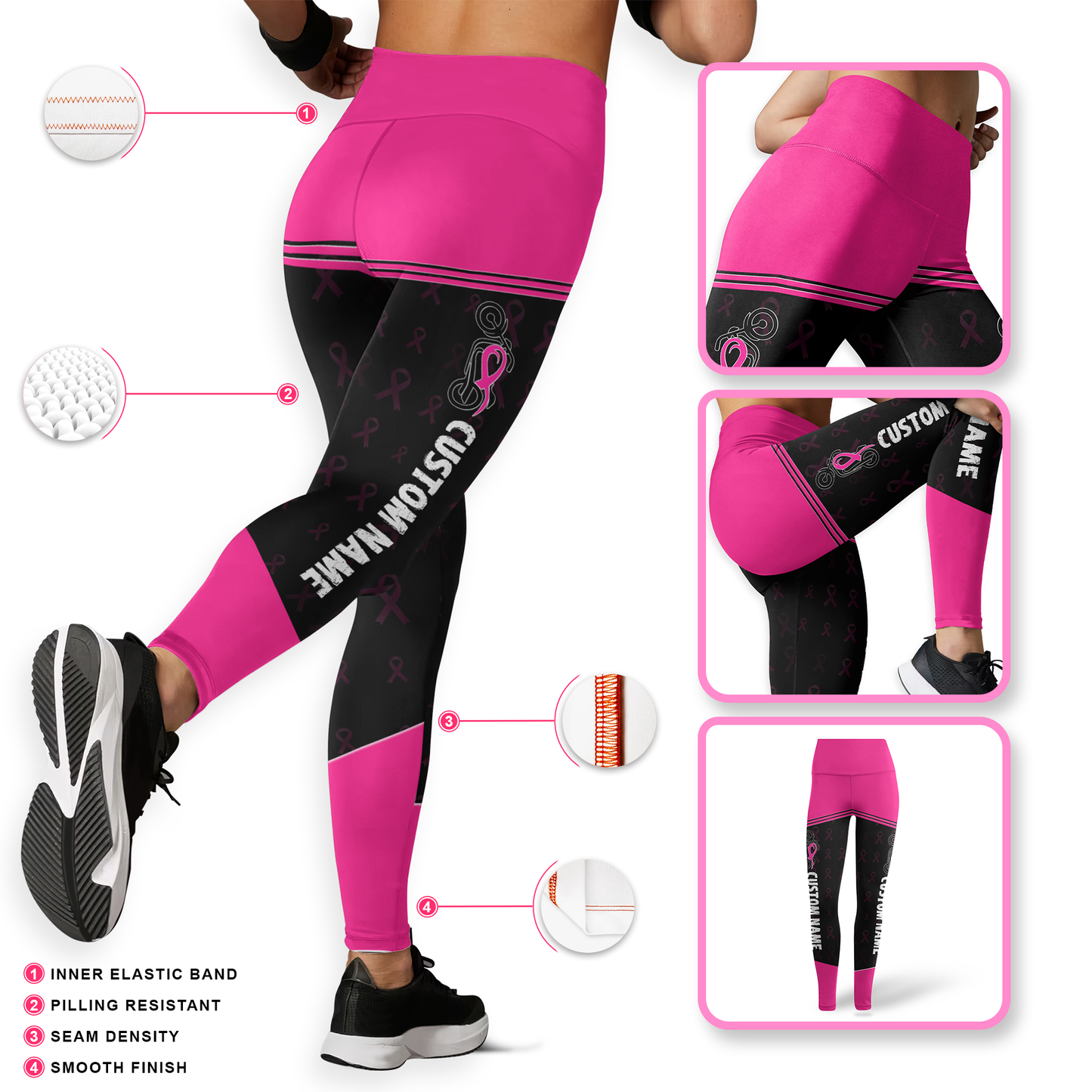 Personalized Bikes For Boobs Breast Cancer Awareness Combo Legging + Tanktop, Custom Choo