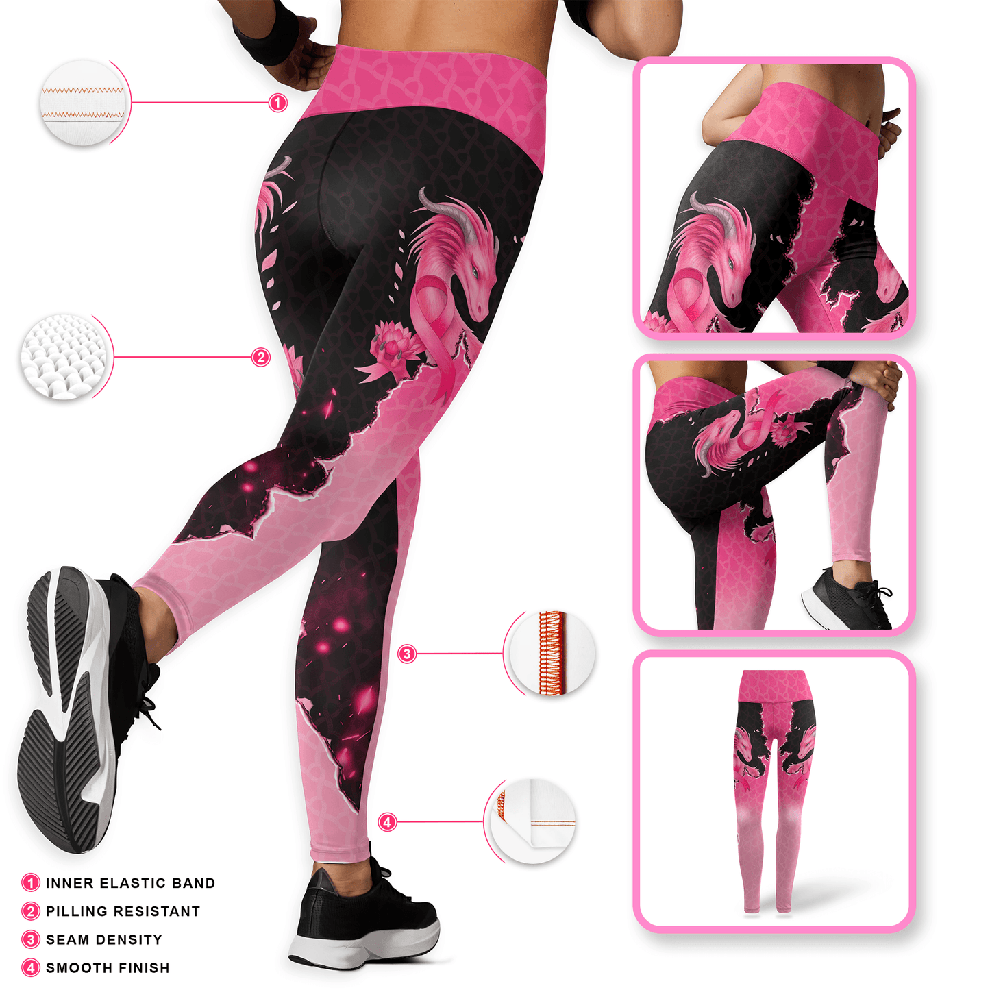 Personalized Faith Over Fear, Never Lost Hope - Combo Legging Breast Cancer Awareness