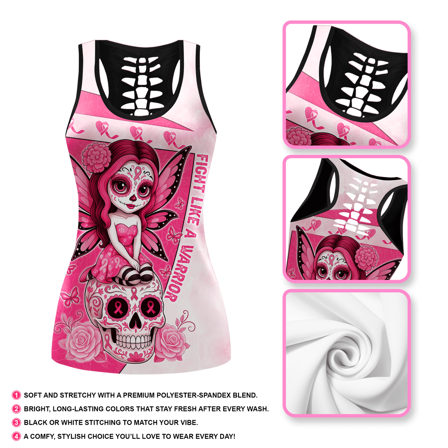 Fight Like A Warrior - Combo Legging Breast Cancer Awareness