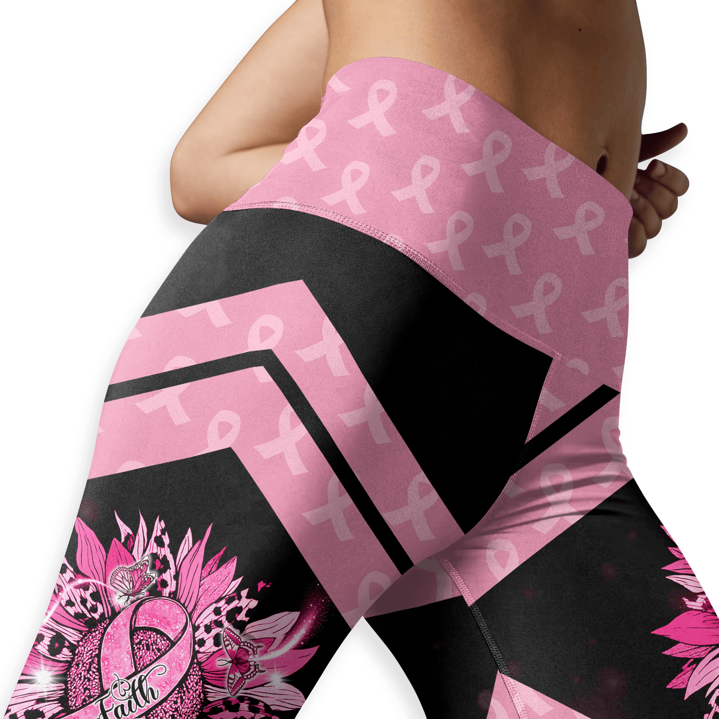 Pink Ribbon Activewear – Breast Cancer Awareness Hollow Tank & Legging Combo