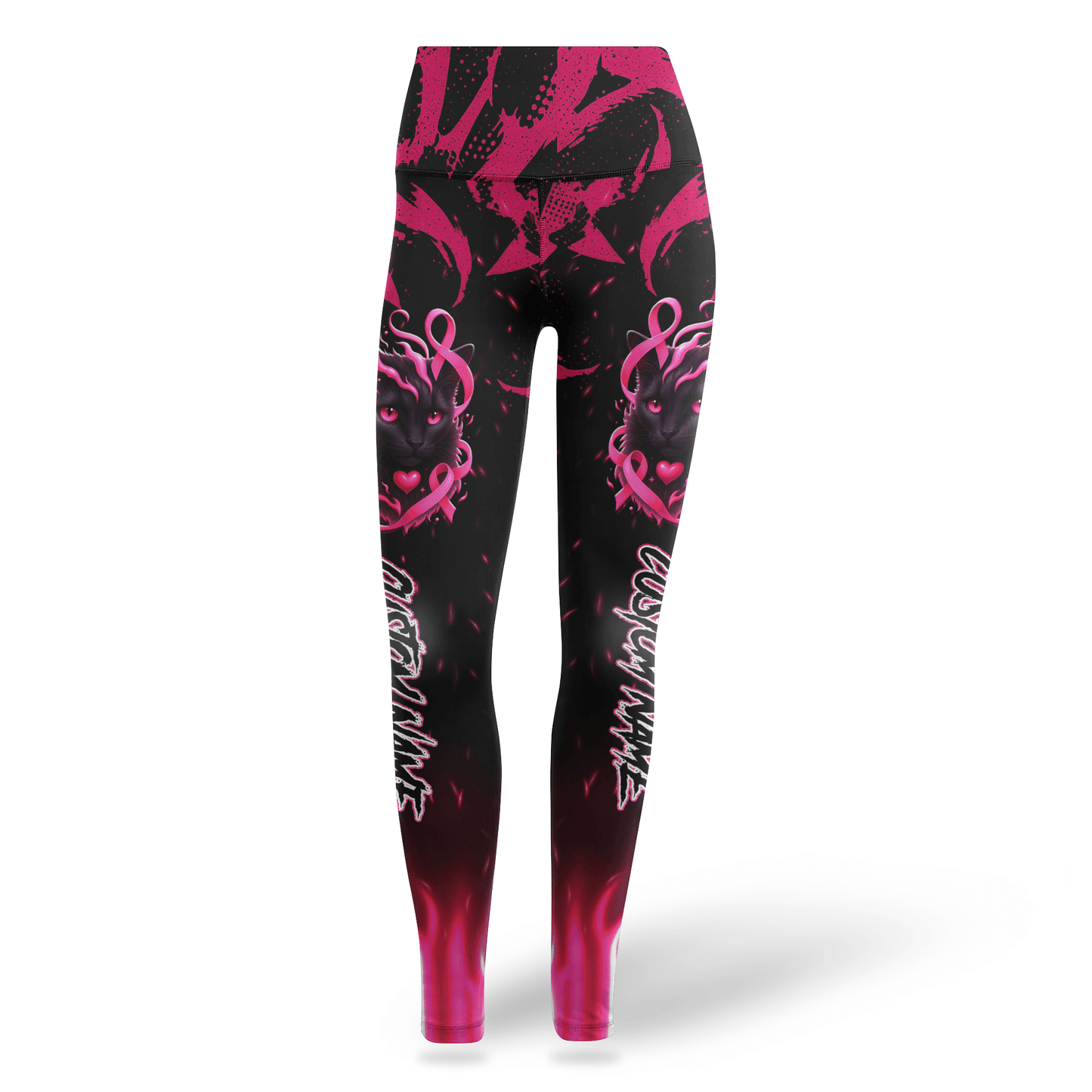 Personalized In October We Wear Pink Black Cat - Combo Legging Breast Cancer Awareness, Custom Choo