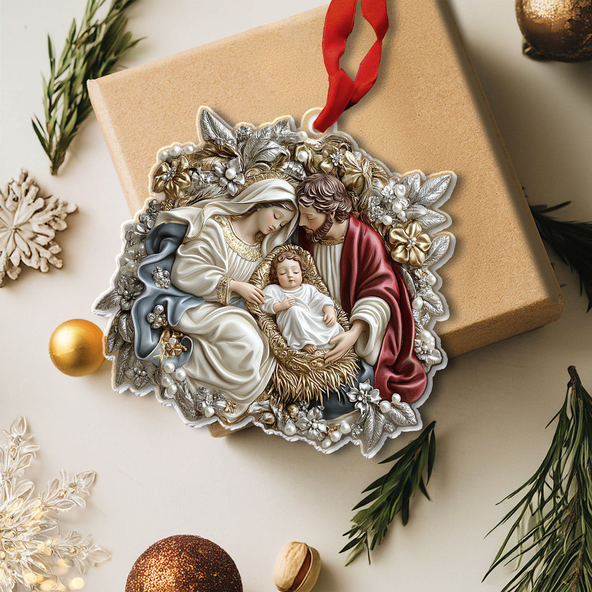 Bestchoo 2D Acrylic Ornament - Nativity Blessings Christmas