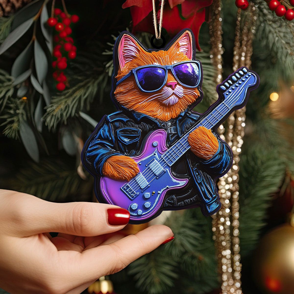 Bestchoo 2D Acrylic Ornament - Rockin' Meowsician