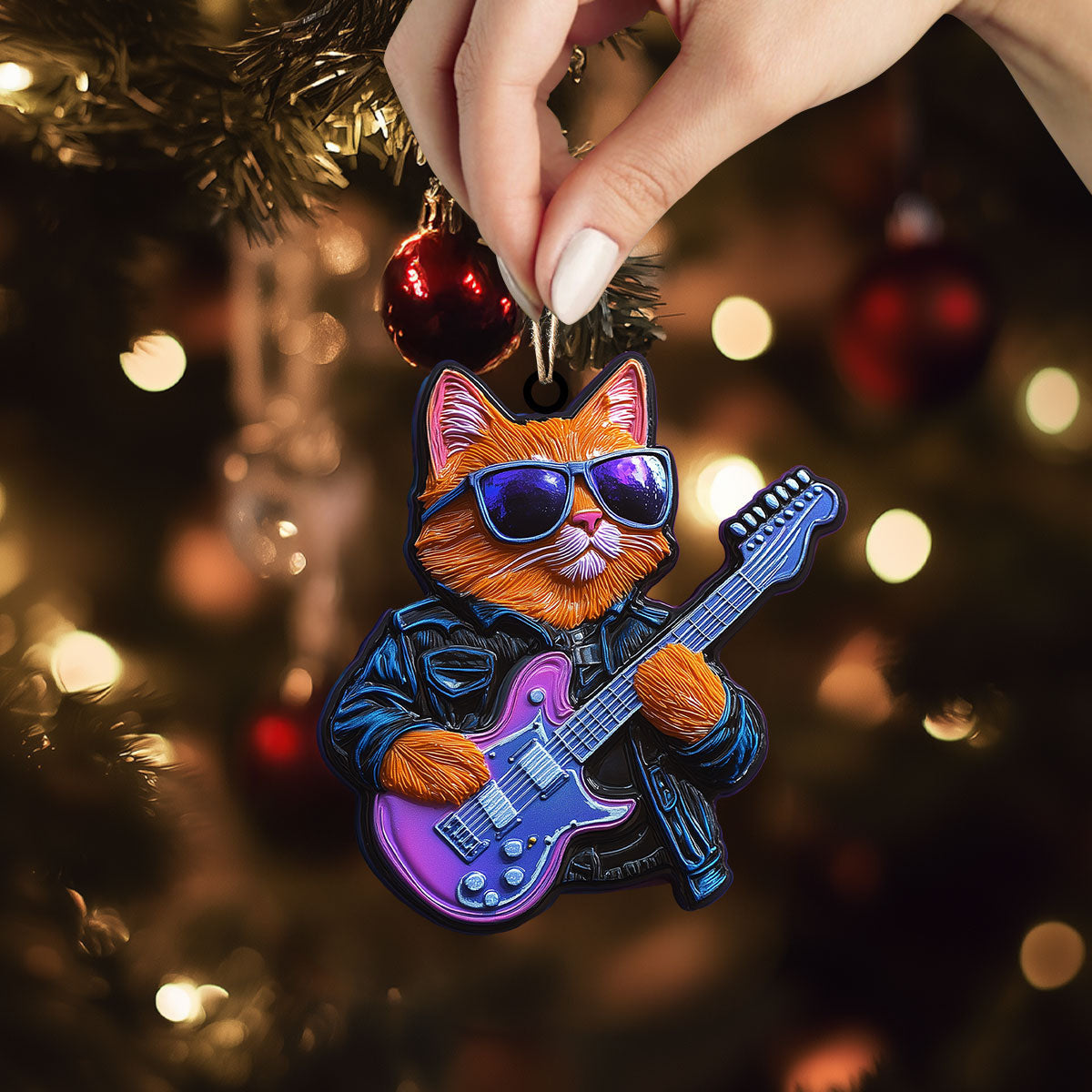 Bestchoo 2D Acrylic Ornament - Rockin' Meowsician