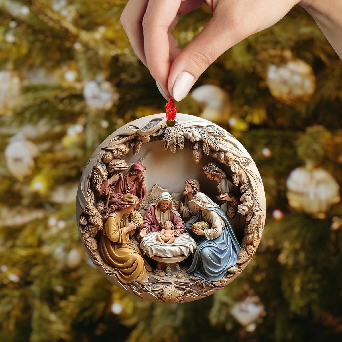 Bestchoo 2D Acrylic Ornament - Pack Discount Nativity Christmas