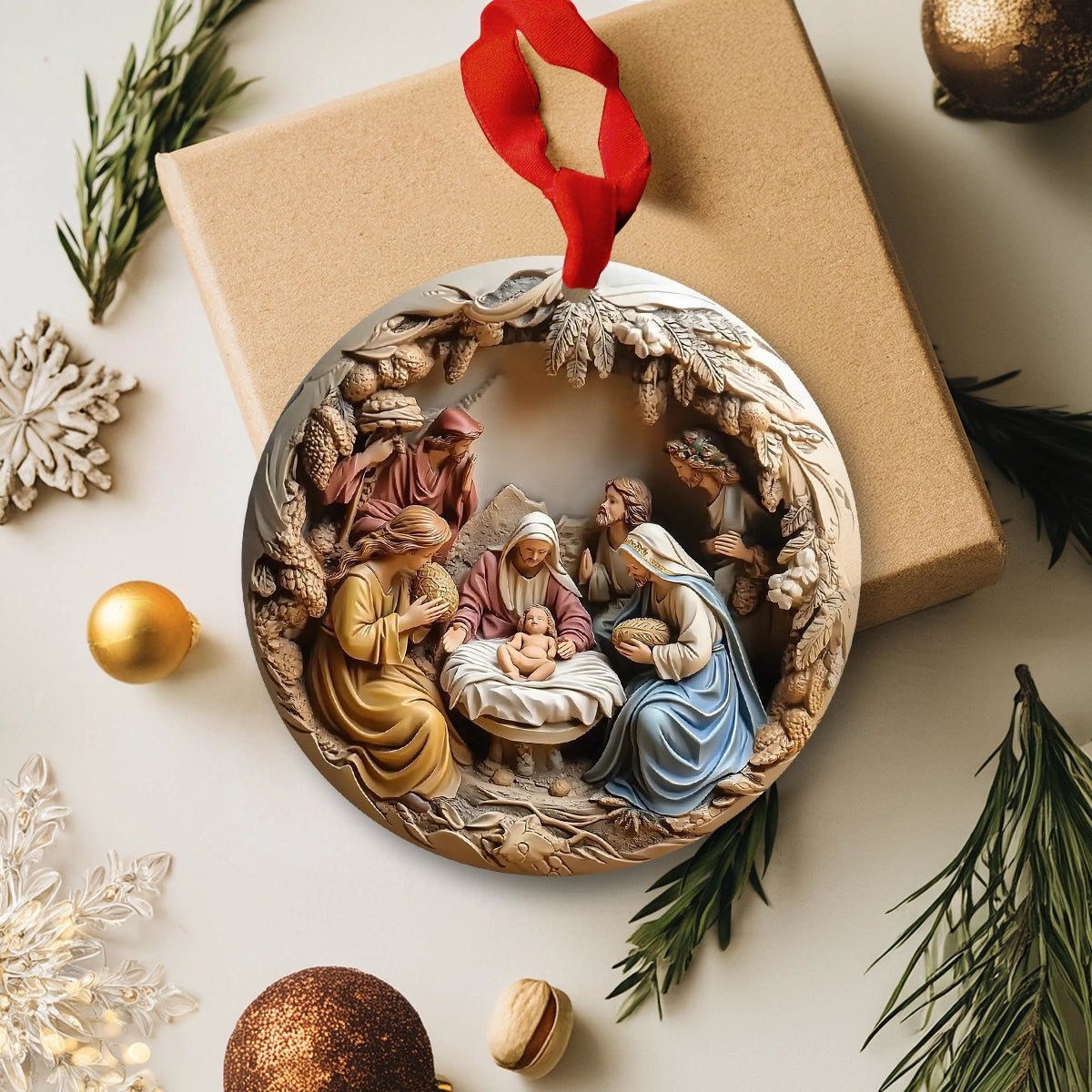 Bestchoo 2D Acrylic Ornament - Pack Discount Nativity Christmas
