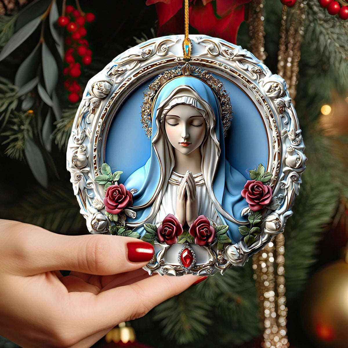 Bestchoo 2D Acrylic Ornament Sacred Heart Virgin Mary