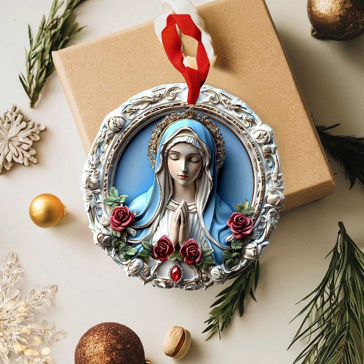 Bestchoo 2D Acrylic Ornament Sacred Heart Virgin Mary