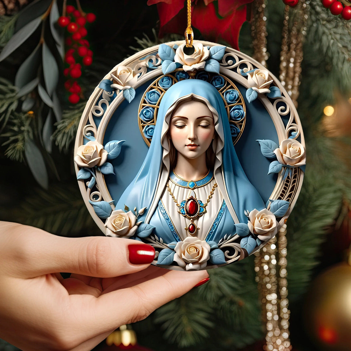 Bestchoo 2D Acrylic Ornament Blessed Virgin Mary