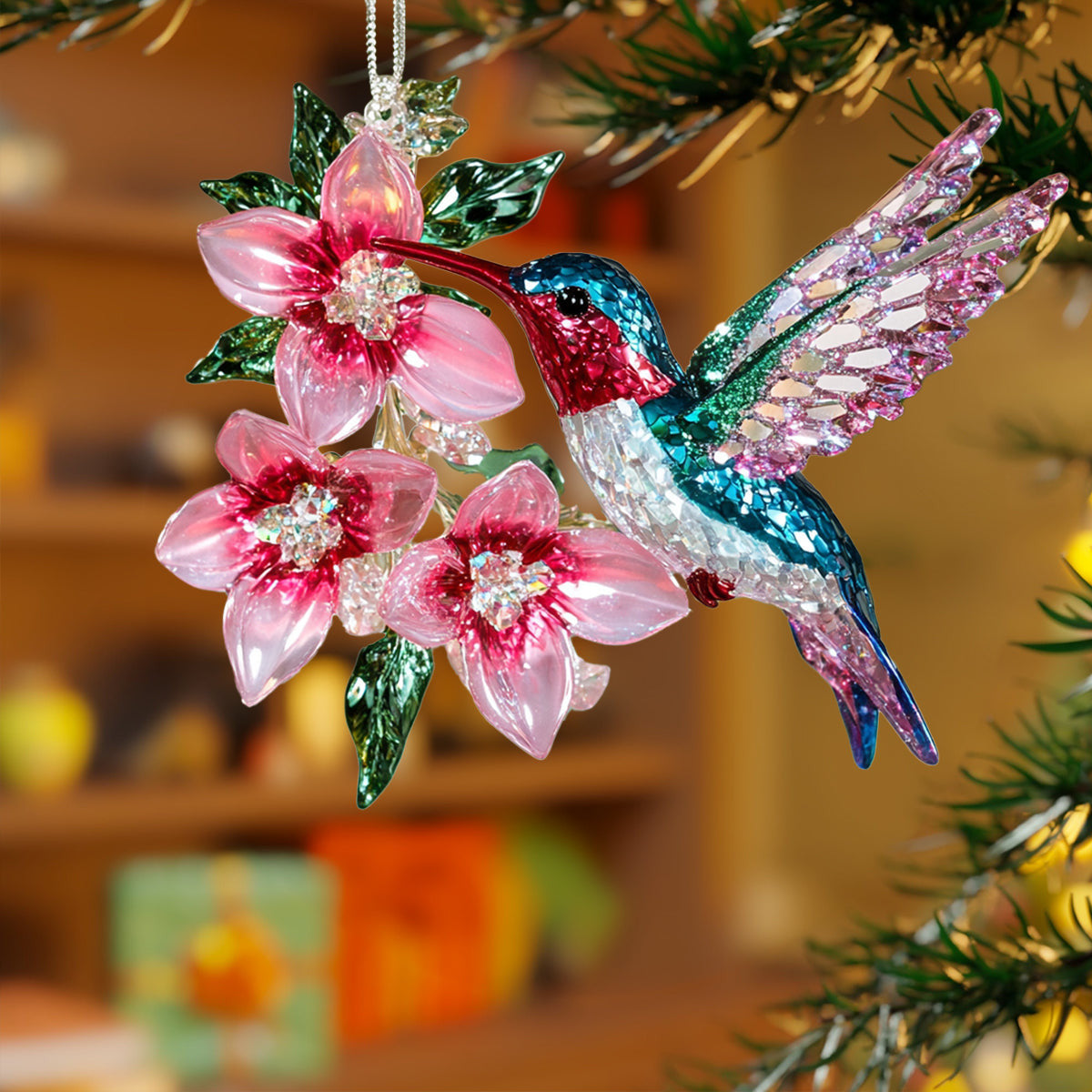 Bestchoo 2D Acrylic Ornament Charming Crystal Hummingbird