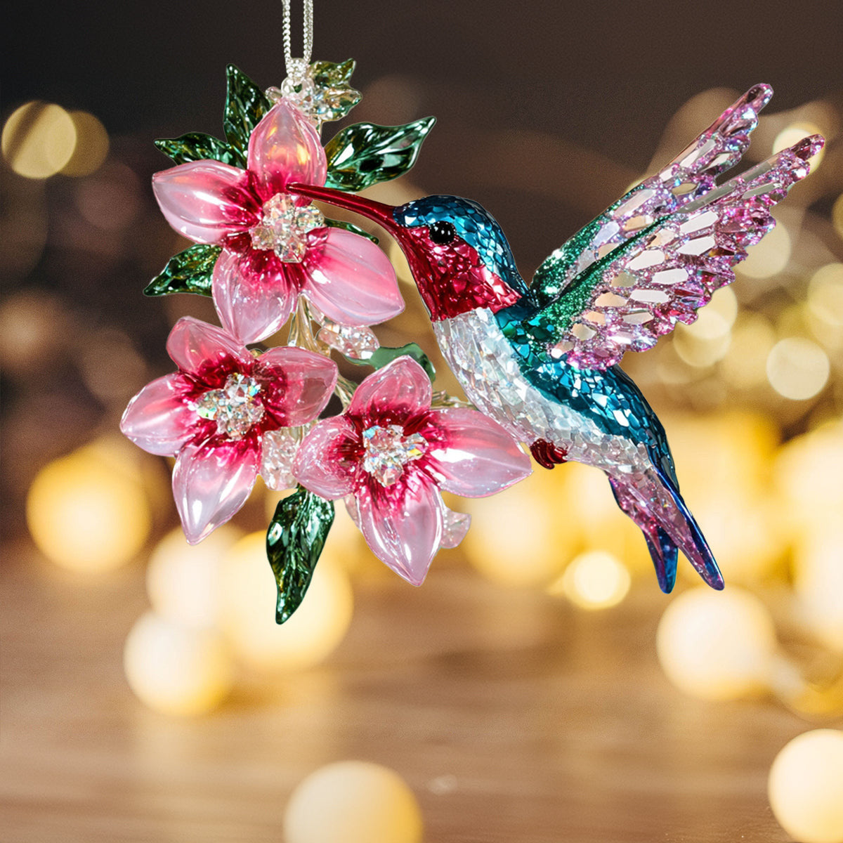 Bestchoo 2D Acrylic Ornament Charming Crystal Hummingbird