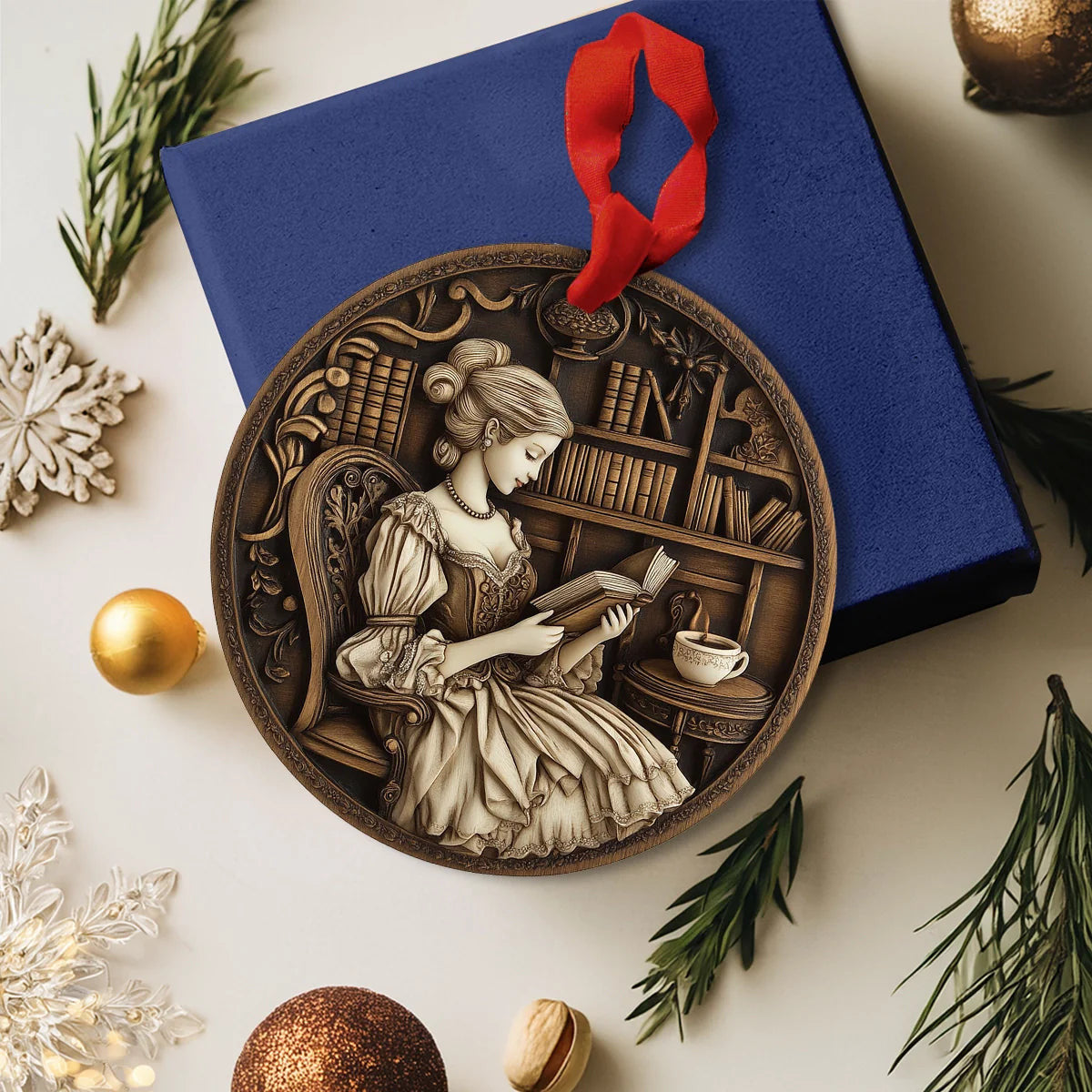 Bestchoo 2D Acrylic Ornament Victorian Reading Nook