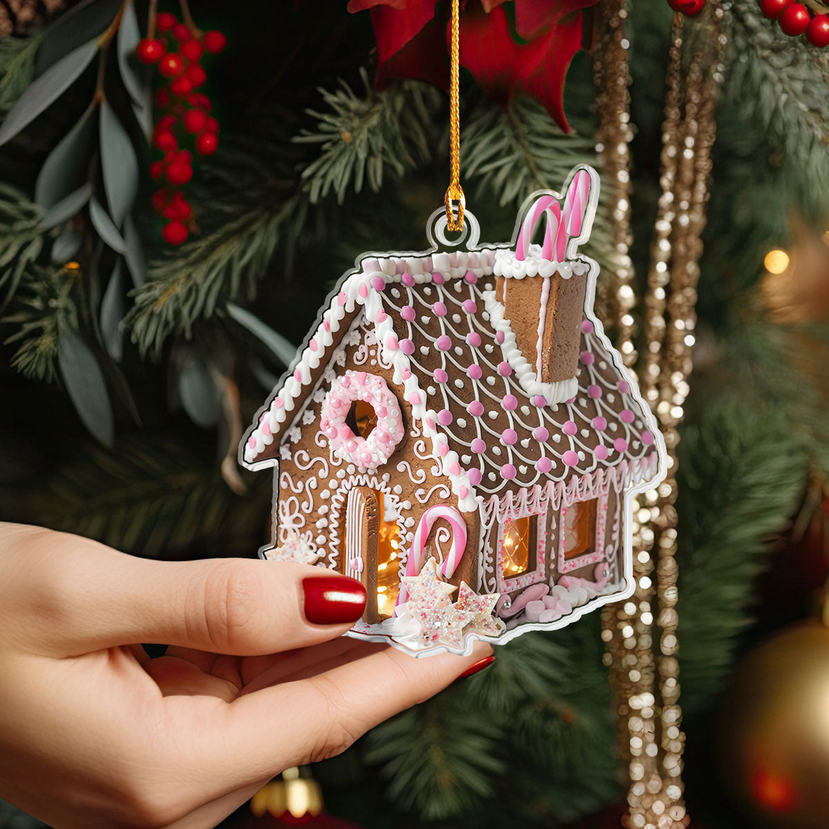Bestchoo 2D Acrylic Ornament Pink Sweet House