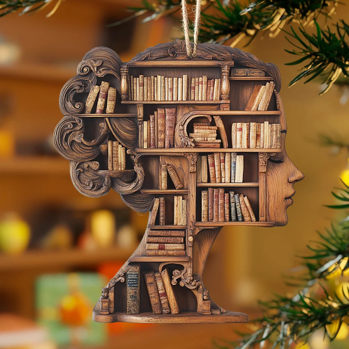 Bestchoo 2D Acrylic Ornament Literary Lady