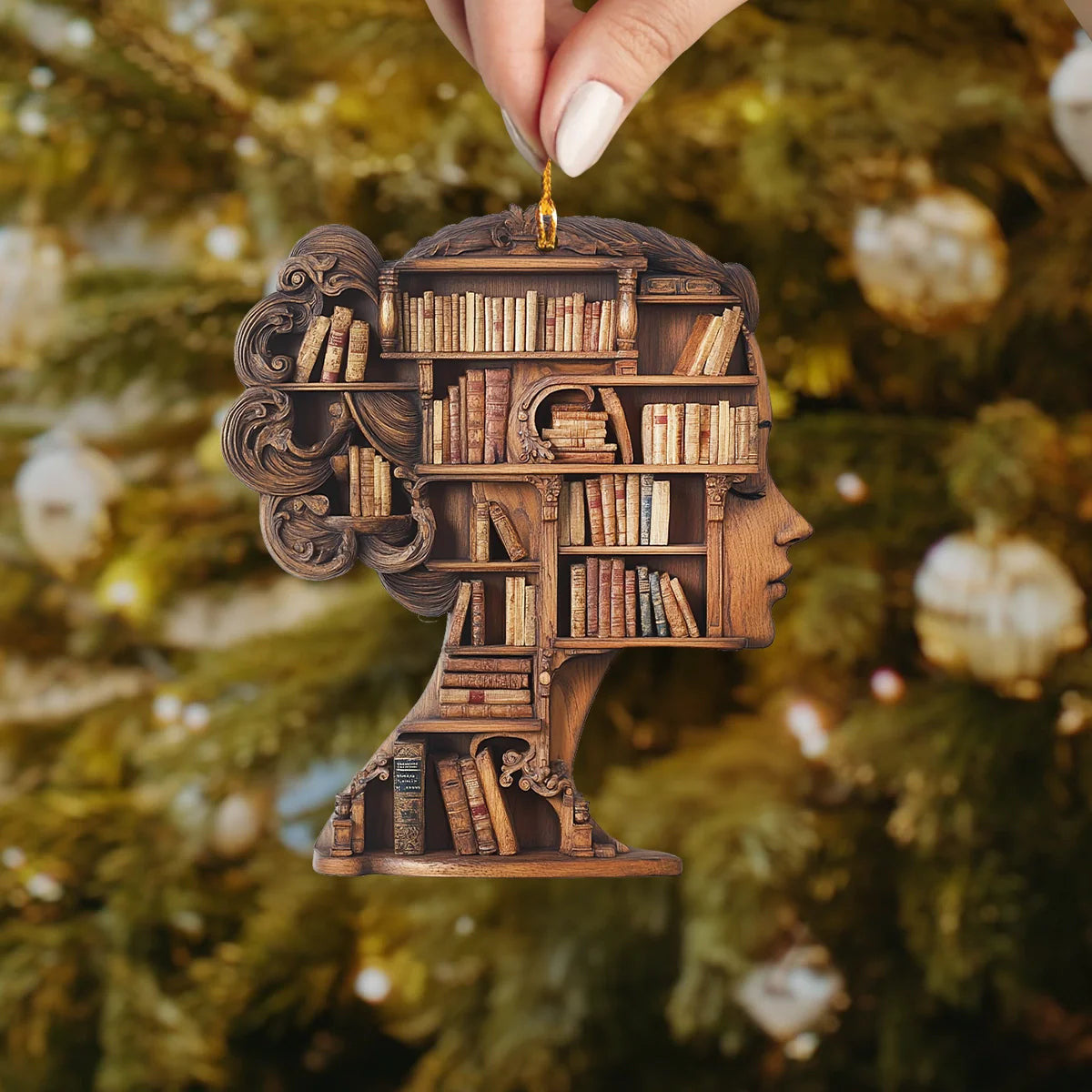 Bestchoo 2D Acrylic Ornament Literary Lady