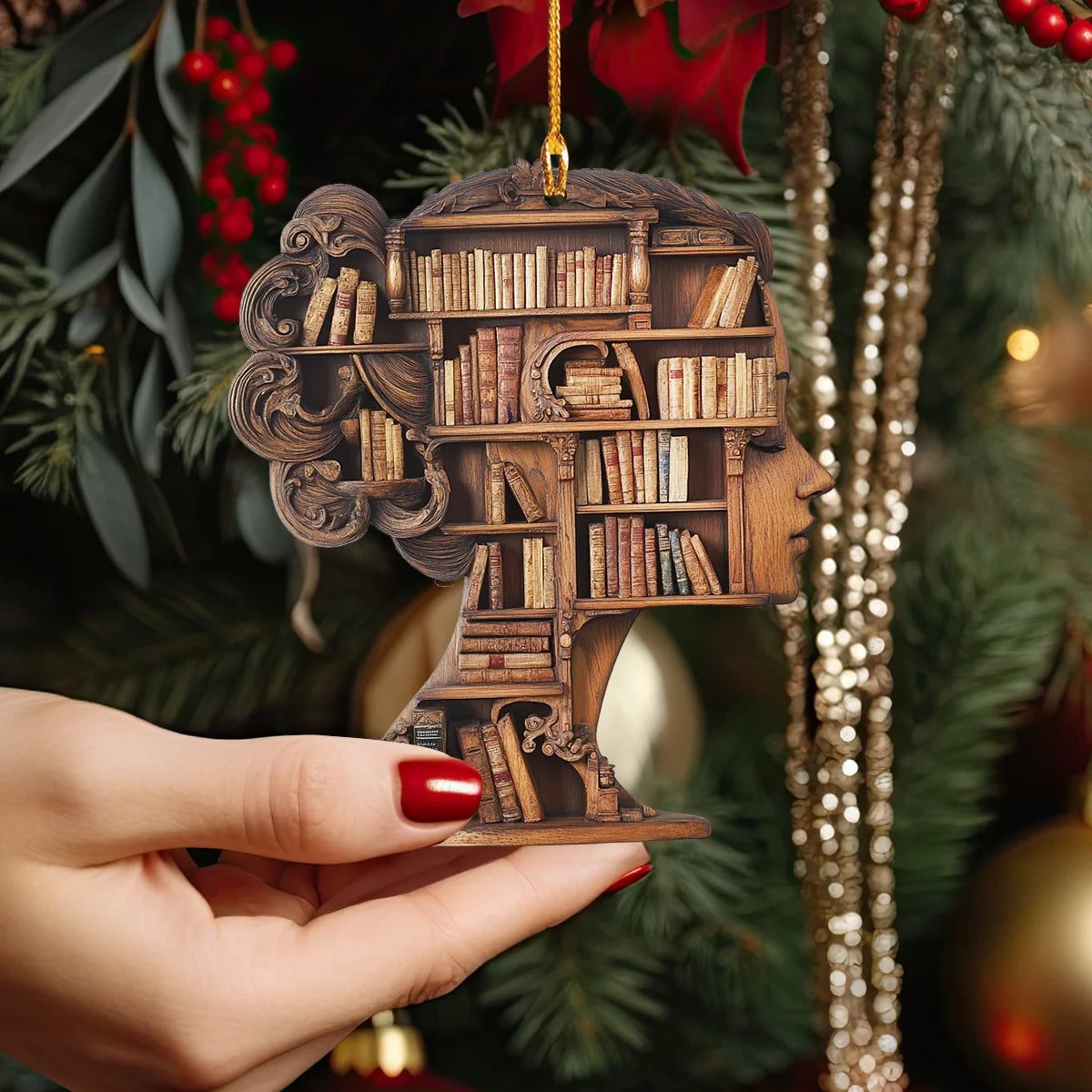 Bestchoo 2D Acrylic Ornament Literary Lady