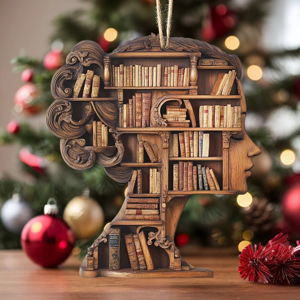 Bestchoo 2D Acrylic Ornament Literary Lady