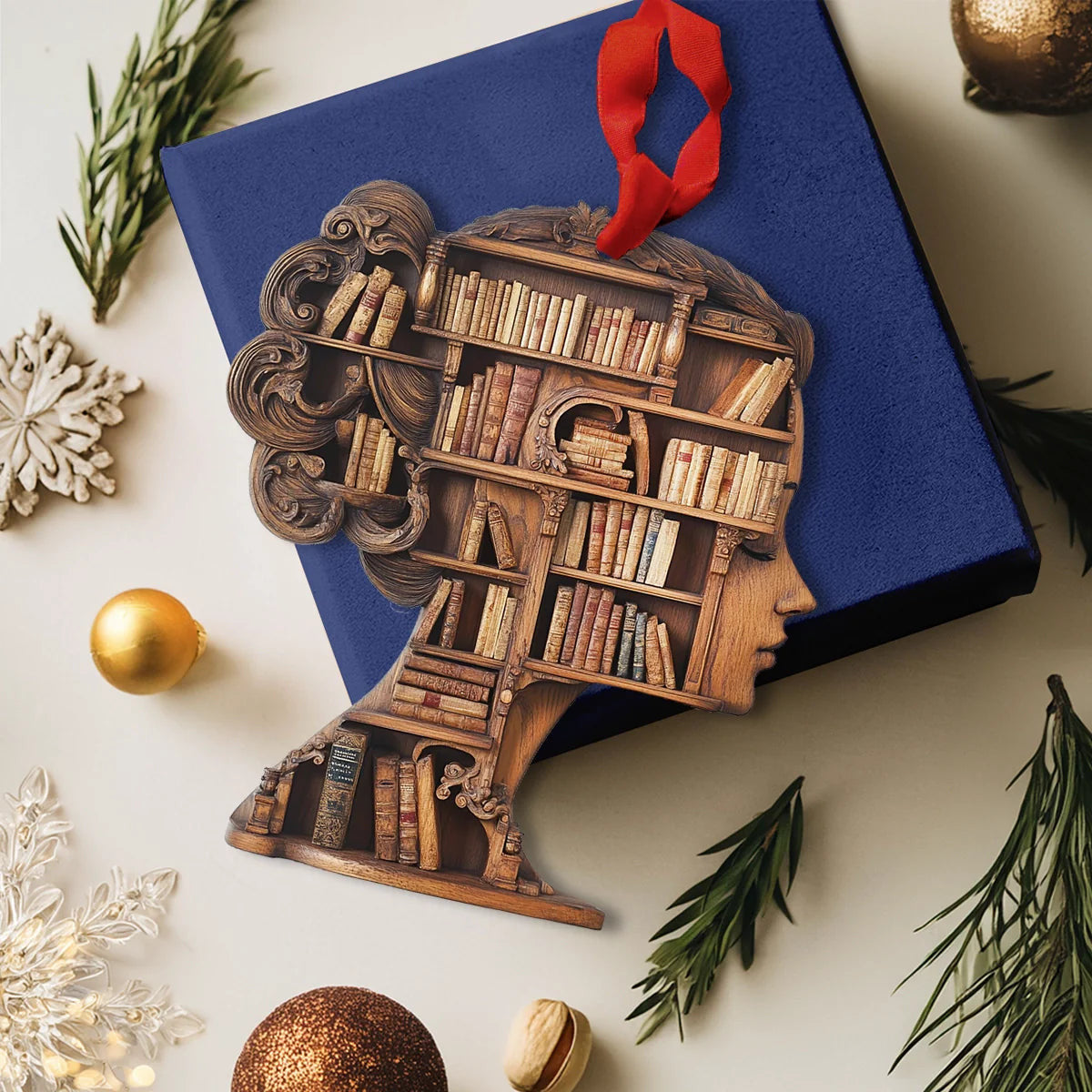 Bestchoo 2D Acrylic Ornament Literary Lady