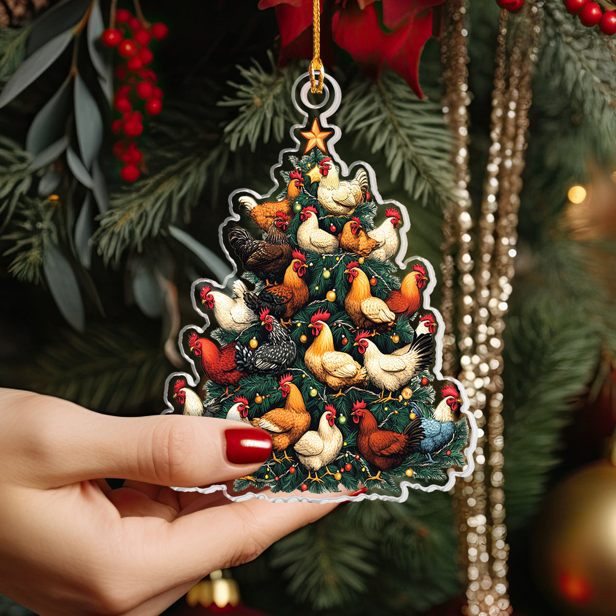 Bestchoo 2D Acrylic Ornament Chicken Christmas Tree