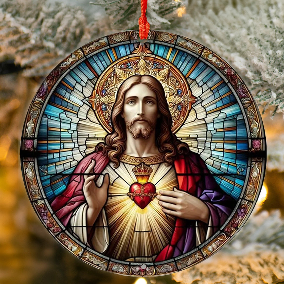 Bestchoo 2D Acrylic Ornament Sacred Heart Jesus