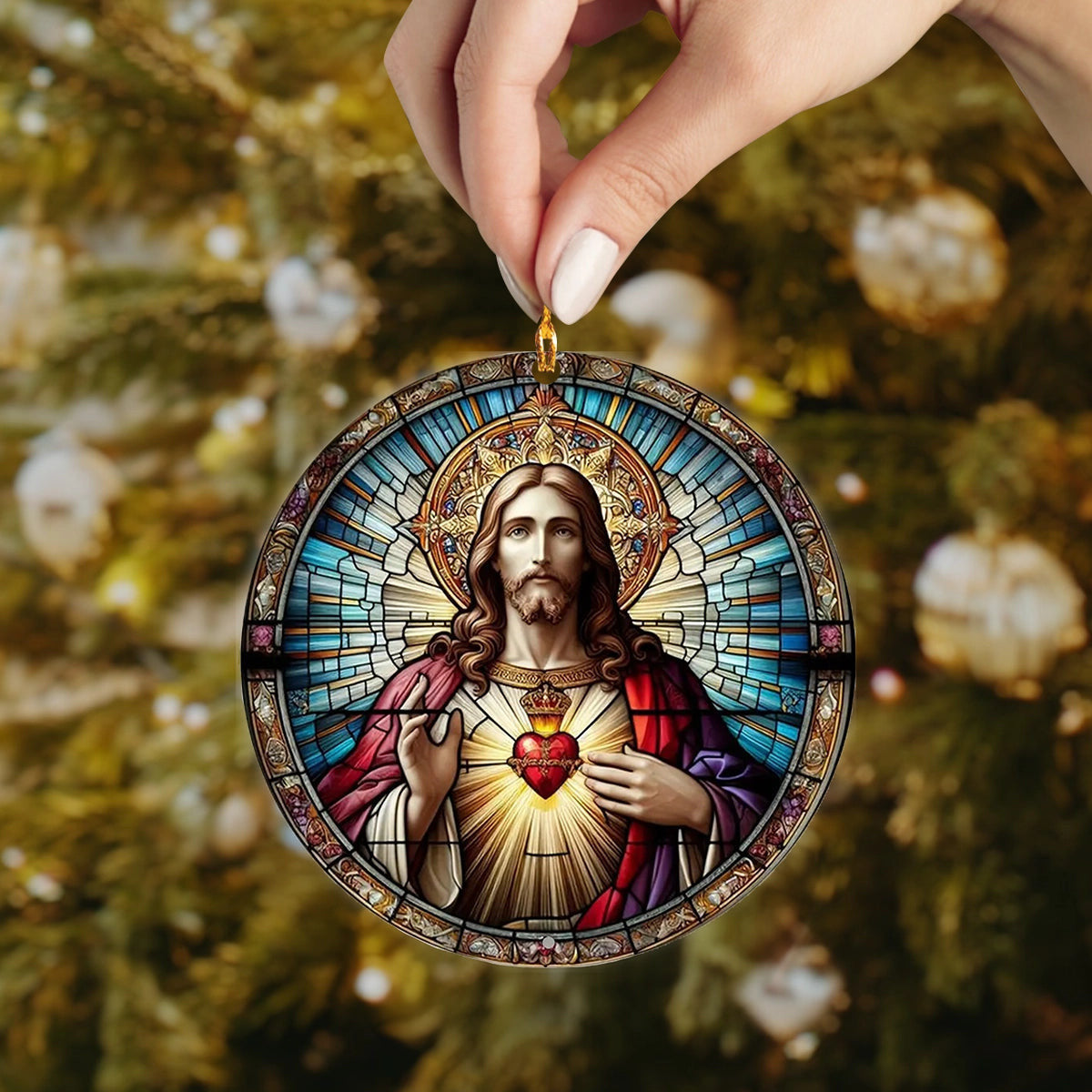 Bestchoo 2D Acrylic Ornament Sacred Heart Jesus