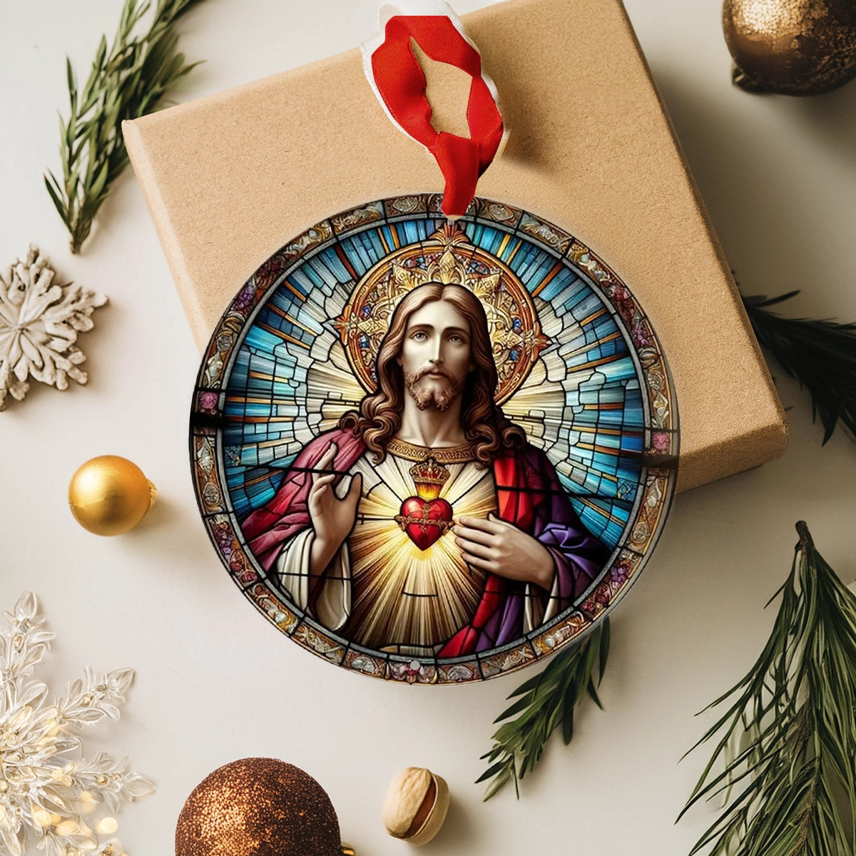 Bestchoo 2D Acrylic Ornament Sacred Heart Jesus