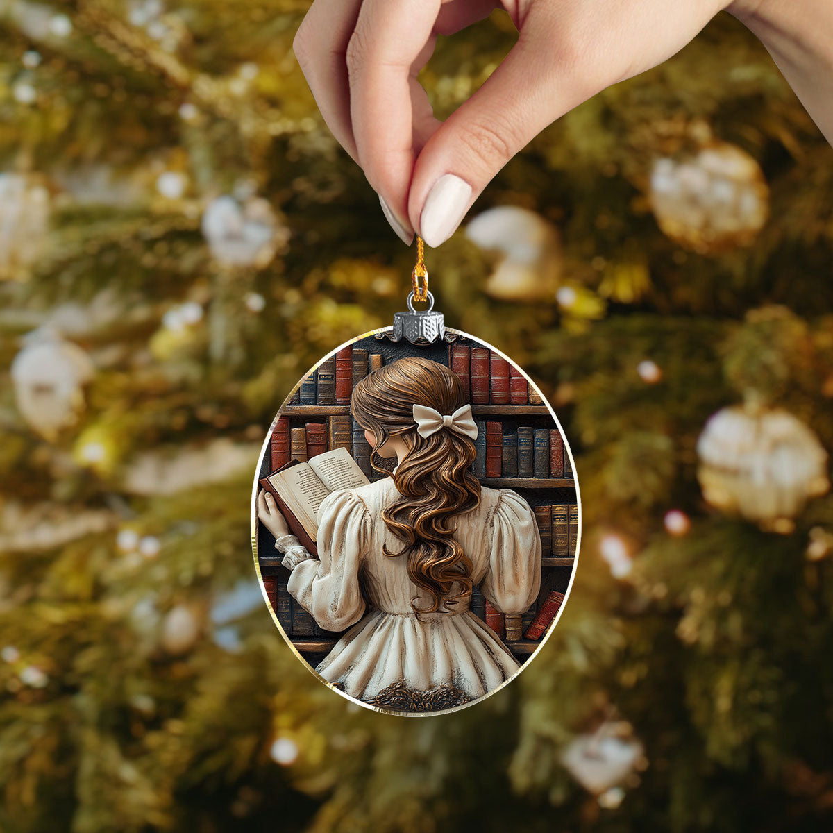 Bestchoo 2D Acrylic Ornament - Timeless Reader