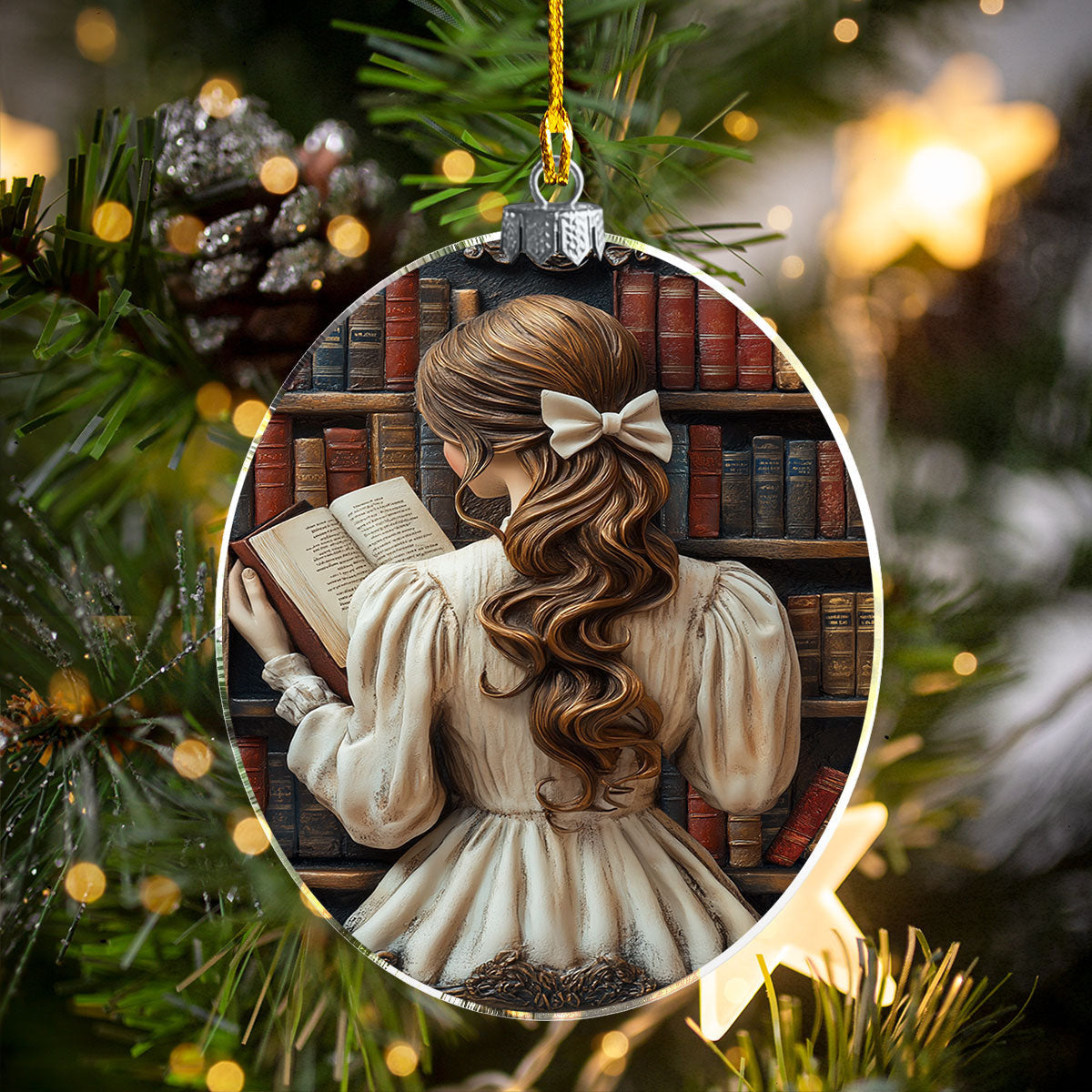 Bestchoo 2D Acrylic Ornament - Timeless Reader