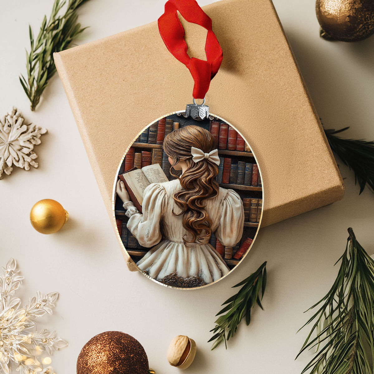 Bestchoo 2D Acrylic Ornament - Timeless Reader