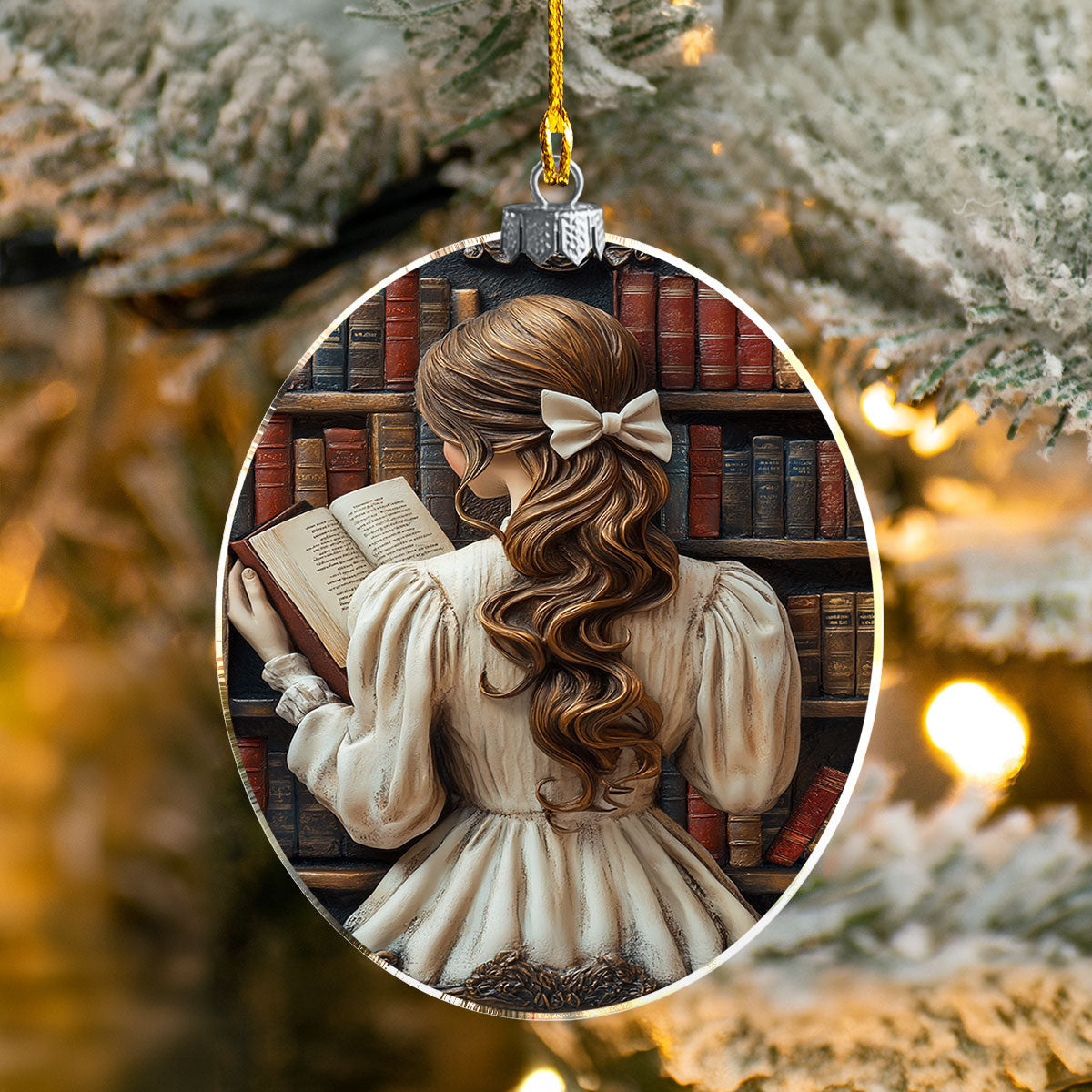 Bestchoo 2D Acrylic Ornament - Timeless Reader