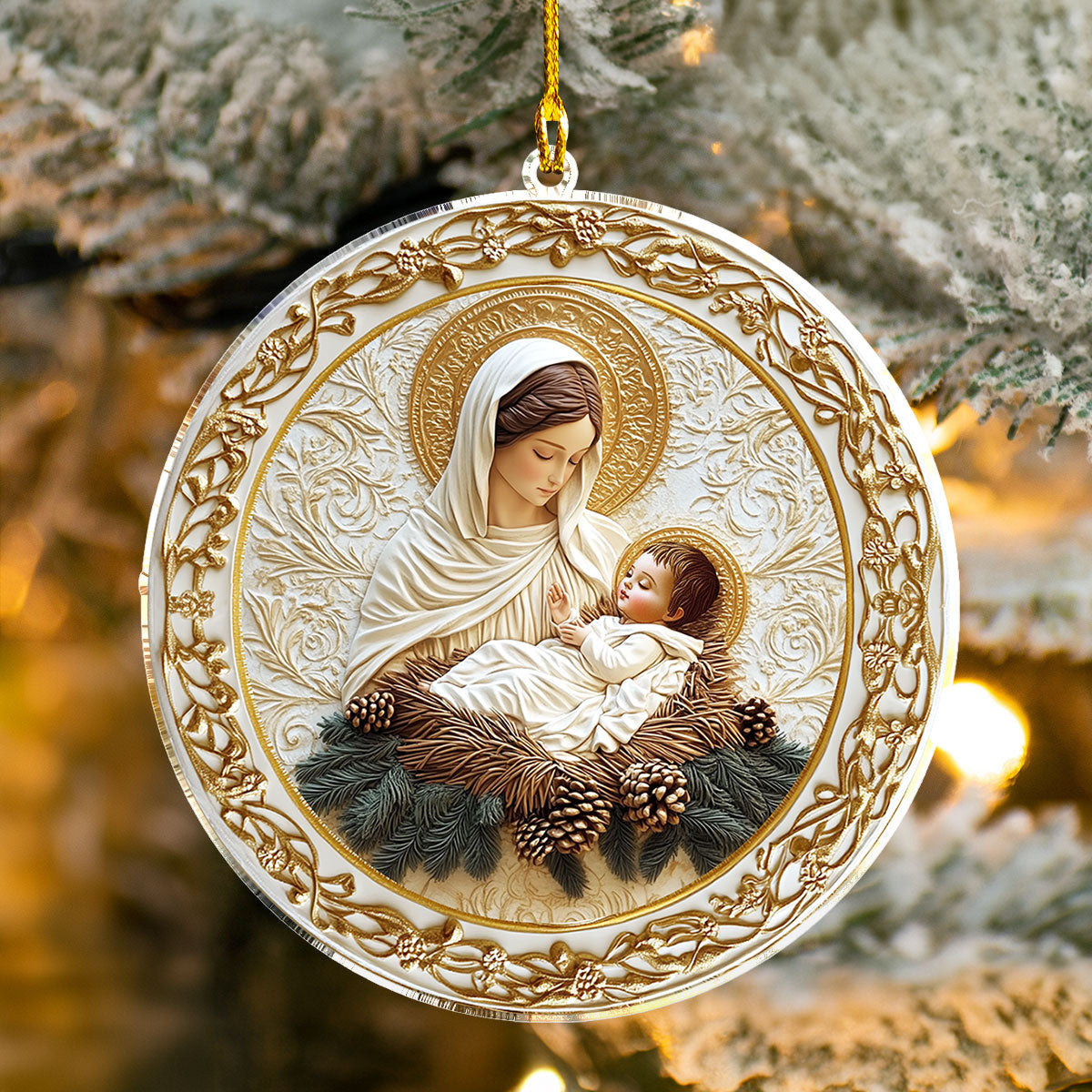 Bestchoo 2D Acrylic Ornament - Mother’s Embrace: Mary & Jesus