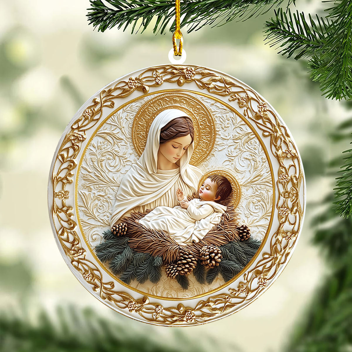 Bestchoo 2D Acrylic Ornament - Mother’s Embrace: Mary & Jesus