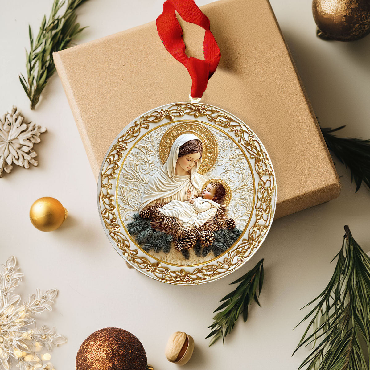 Bestchoo 2D Acrylic Ornament - Mother’s Embrace: Mary & Jesus