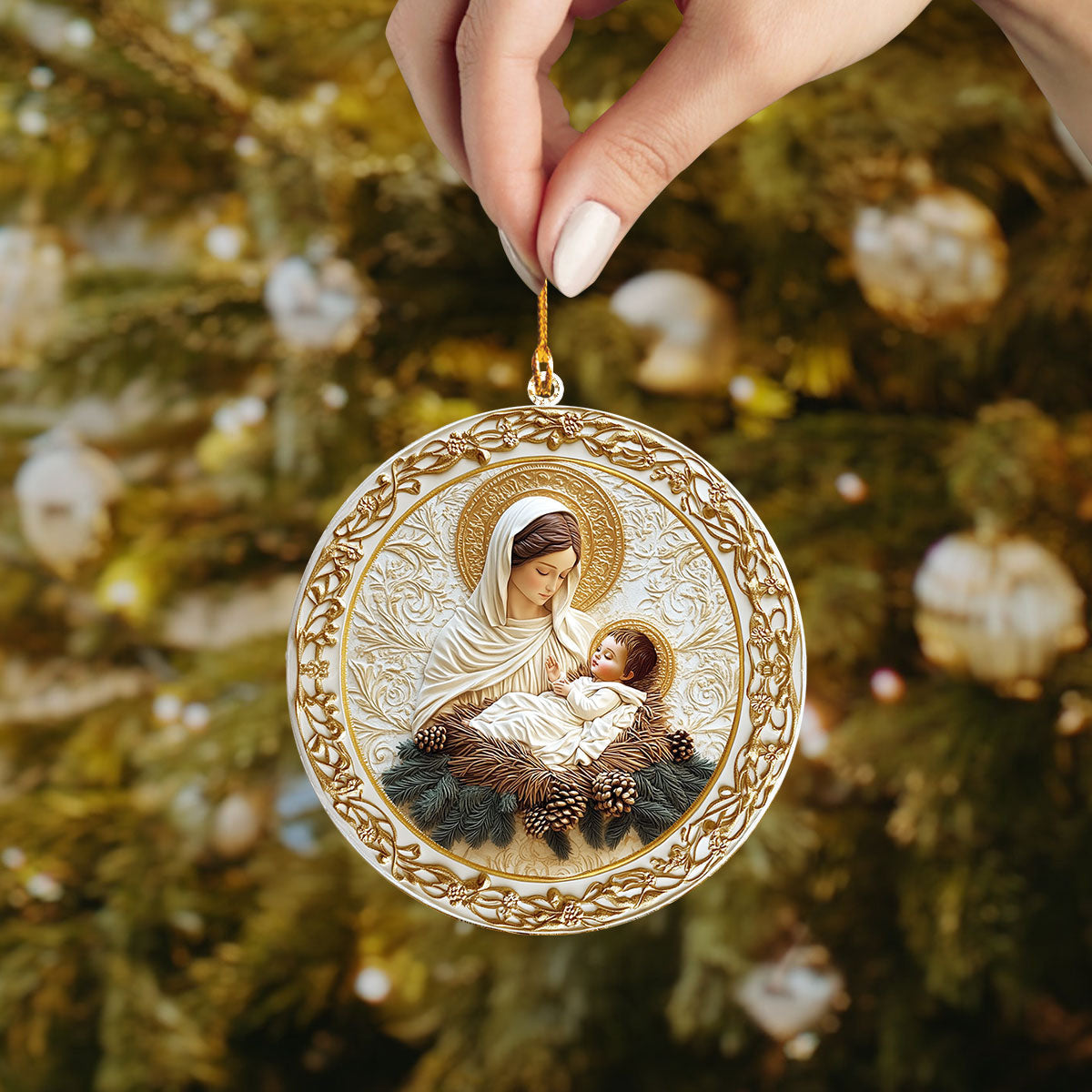 Bestchoo 2D Acrylic Ornament - Mother’s Embrace: Mary & Jesus